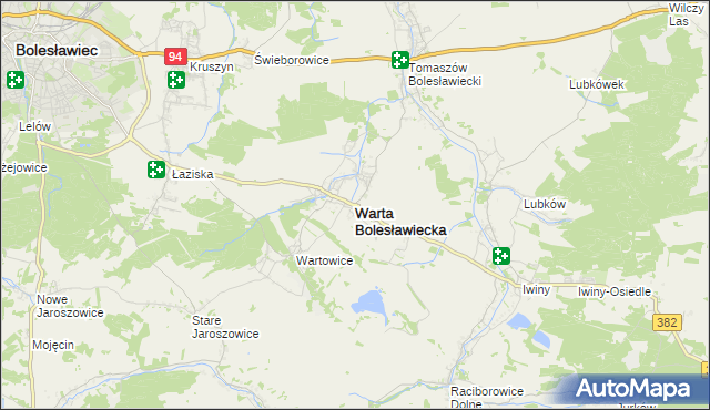 mapa Warta Bolesławiecka, Warta Bolesławiecka na mapie Targeo