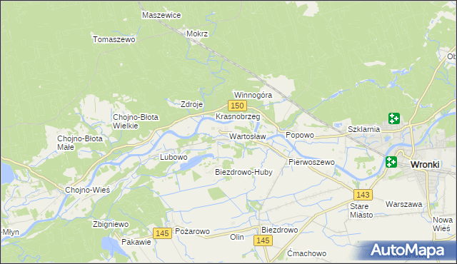 mapa Wartosław, Wartosław na mapie Targeo