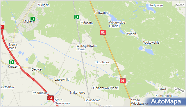 mapa Warząchewka Królewska, Warząchewka Królewska na mapie Targeo