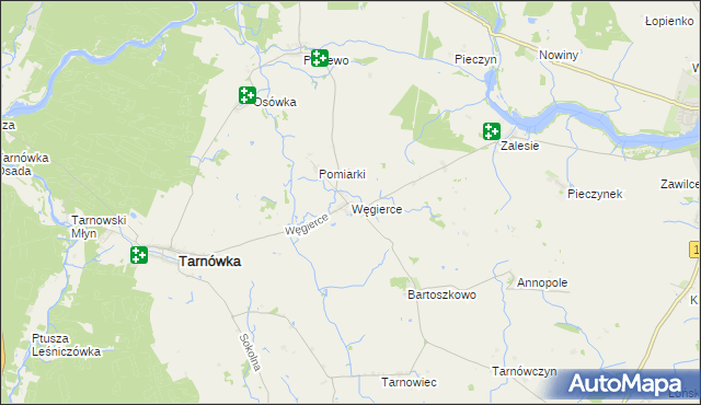 mapa Węgierce gmina Tarnówka, Węgierce gmina Tarnówka na mapie Targeo