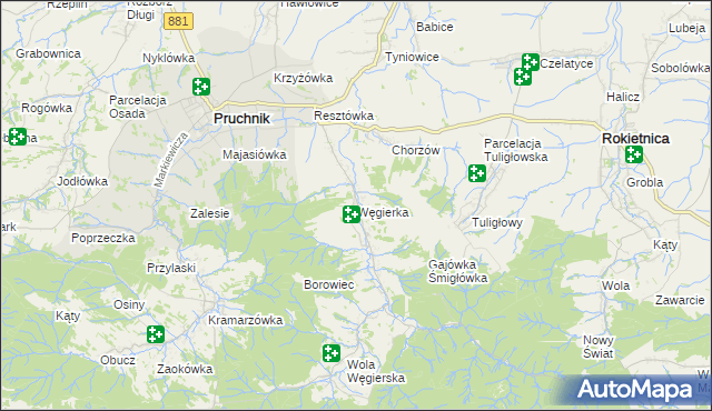 mapa Węgierka, Węgierka na mapie Targeo