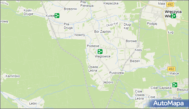 mapa Węglowice, Węglowice na mapie Targeo