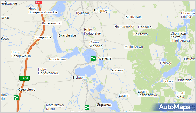 mapa Wenecja gmina Żnin, Wenecja gmina Żnin na mapie Targeo