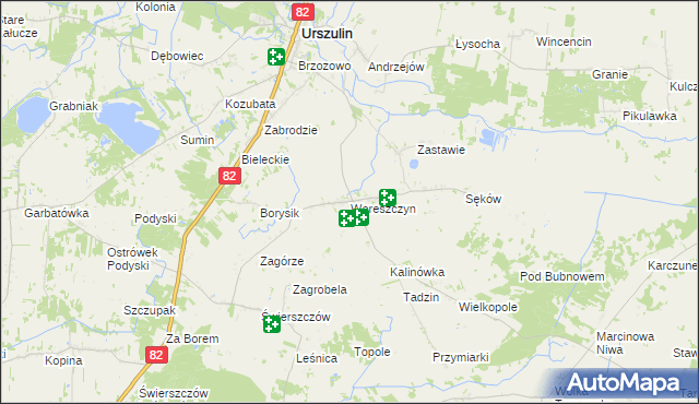 mapa Wereszczyn, Wereszczyn na mapie Targeo