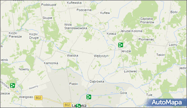 mapa Wężyczyn, Wężyczyn na mapie Targeo