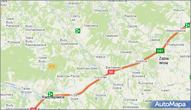 mapa Wężyk, Wężyk na mapie Targeo