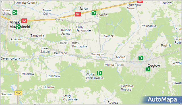 mapa Wiciejów, Wiciejów na mapie Targeo