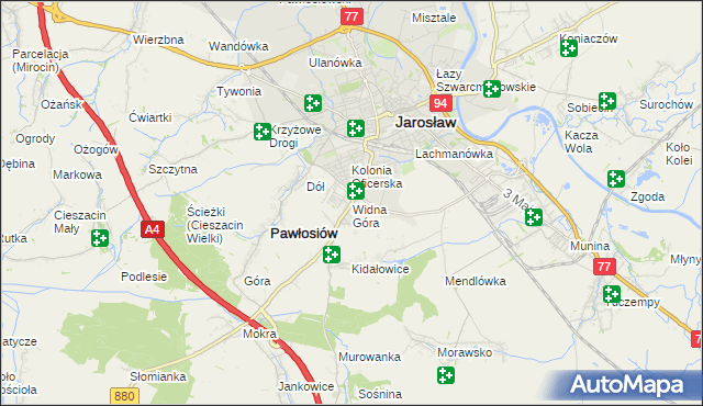 mapa Widna Góra, Widna Góra na mapie Targeo