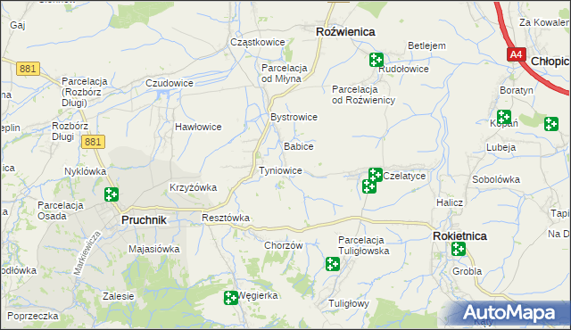 mapa Więckowice gmina Roźwienica, Więckowice gmina Roźwienica na mapie Targeo