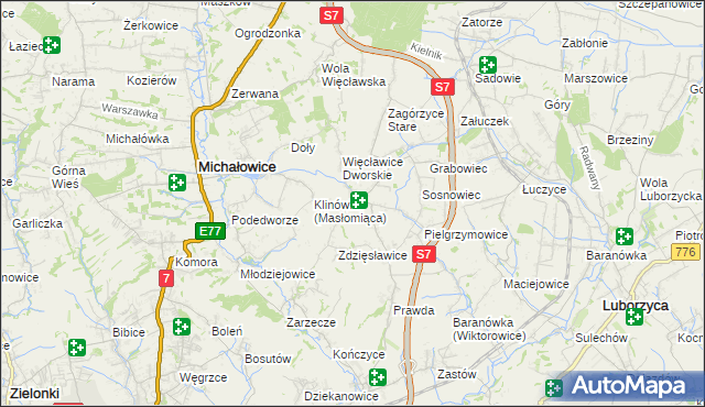 mapa Więcławice Stare, Więcławice Stare na mapie Targeo