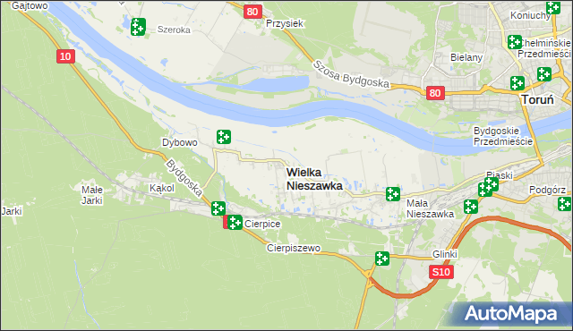 mapa Wielka Nieszawka, Wielka Nieszawka na mapie Targeo