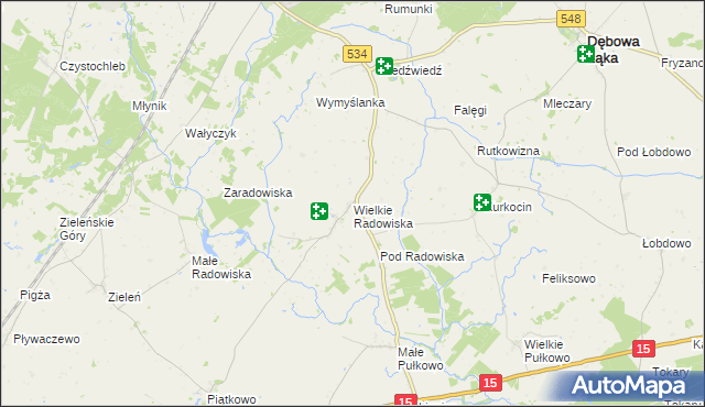 mapa Wielkie Radowiska, Wielkie Radowiska na mapie Targeo