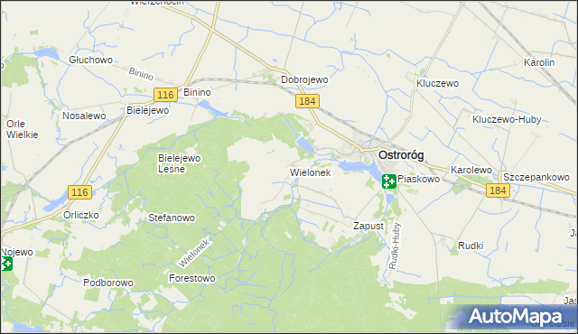 mapa Wielonek, Wielonek na mapie Targeo