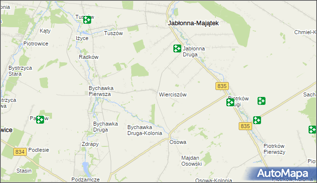 mapa Wierciszów, Wierciszów na mapie Targeo