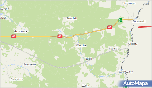 mapa Wierobie, Wierobie na mapie Targeo