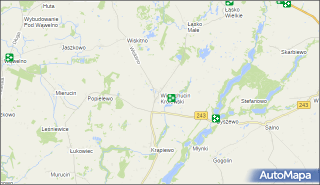 mapa Wierzchucin Królewski, Wierzchucin Królewski na mapie Targeo