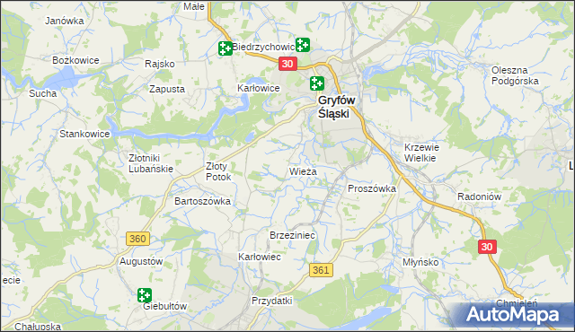 mapa Wieża, Wieża na mapie Targeo