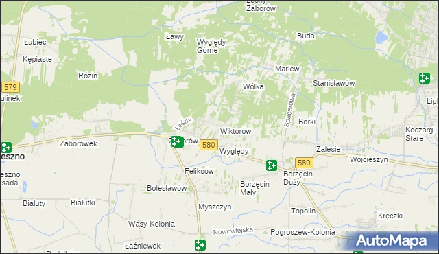 mapa Wiktorów gmina Leszno, Wiktorów gmina Leszno na mapie Targeo