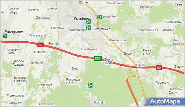 mapa Wiktorów gmina Zgierz, Wiktorów gmina Zgierz na mapie Targeo