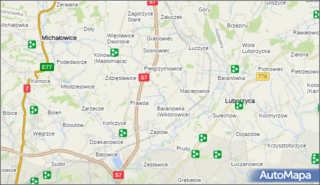 mapa Wiktorowice, Wiktorowice na mapie Targeo