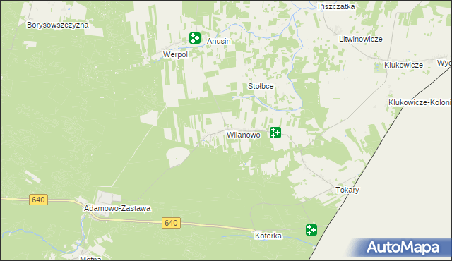 mapa Wilanowo gmina Mielnik, Wilanowo gmina Mielnik na mapie Targeo