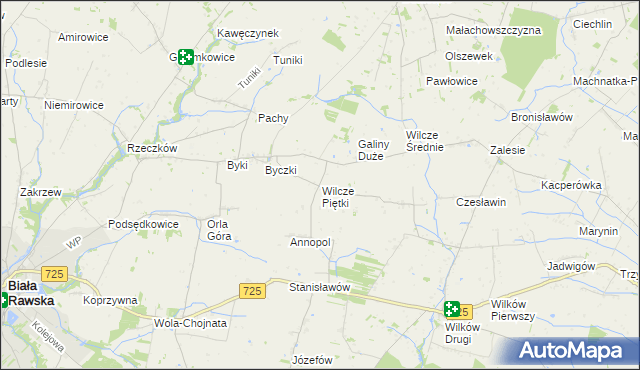 mapa Wilcze Piętki, Wilcze Piętki na mapie Targeo