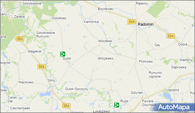 mapa Wilczewko, Wilczewko na mapie Targeo