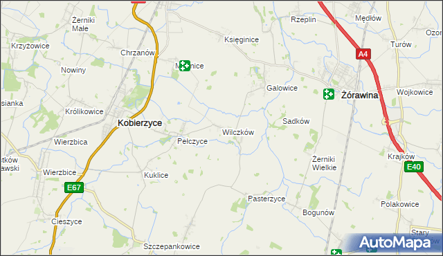 mapa Wilczków gmina Żórawina, Wilczków gmina Żórawina na mapie Targeo