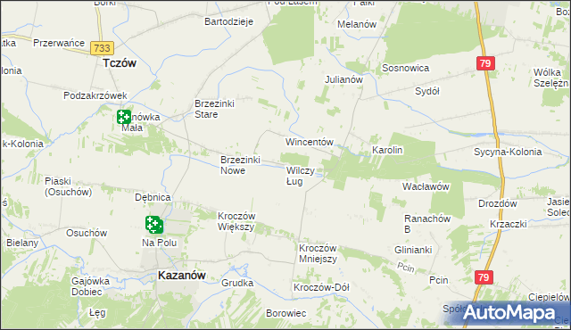 mapa Wilczy Ług, Wilczy Ług na mapie Targeo