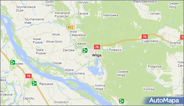mapa Wilga, Wilga na mapie Targeo