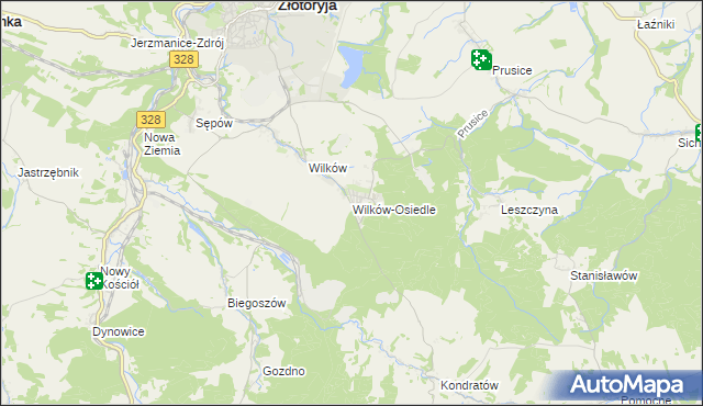 mapa Wilków-Osiedle, Wilków-Osiedle na mapie Targeo