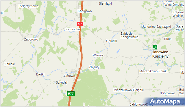 mapa Wiłunie, Wiłunie na mapie Targeo