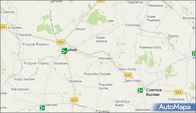 mapa Wiśniewo gmina Grudusk, Wiśniewo gmina Grudusk na mapie Targeo