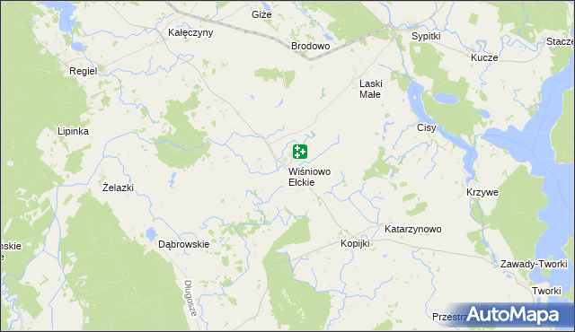 mapa Wiśniowo Ełckie, Wiśniowo Ełckie na mapie Targeo