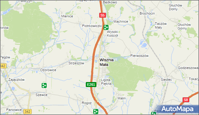 mapa Wisznia Mała, Wisznia Mała na mapie Targeo