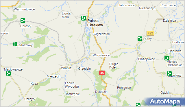 mapa Witosławice, Witosławice na mapie Targeo