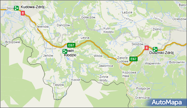 mapa Witów gmina Lewin Kłodzki, Witów gmina Lewin Kłodzki na mapie Targeo