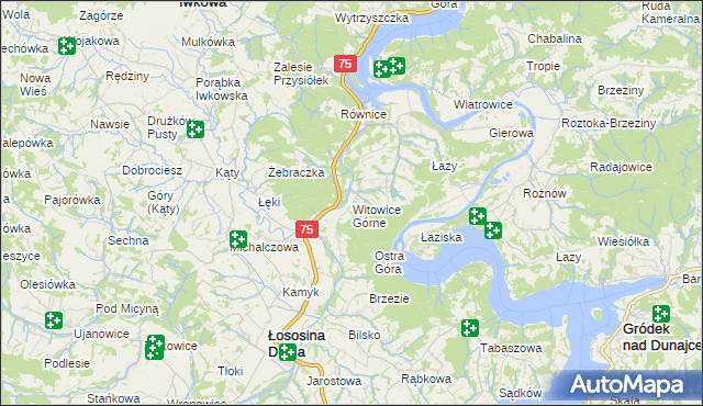 mapa Witowice Górne, Witowice Górne na mapie Targeo