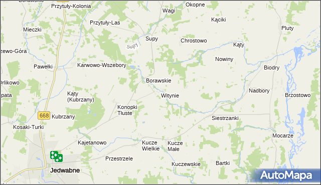mapa Witynie, Witynie na mapie Targeo