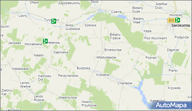 mapa Władysławów gmina Adamów, Władysławów gmina Adamów na mapie Targeo