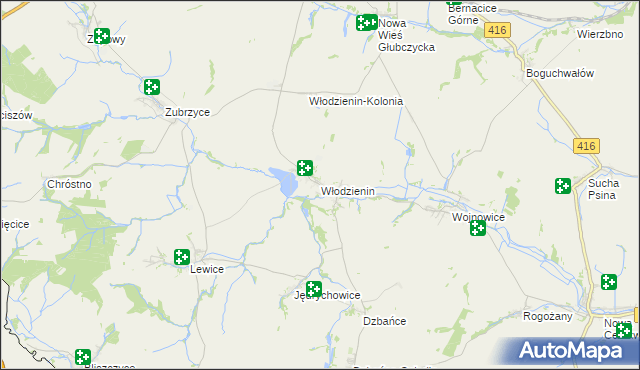 mapa Włodzienin, Włodzienin na mapie Targeo