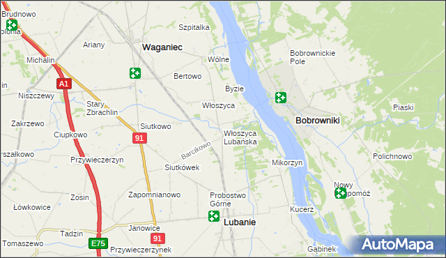 mapa Włoszyca Lubańska, Włoszyca Lubańska na mapie Targeo