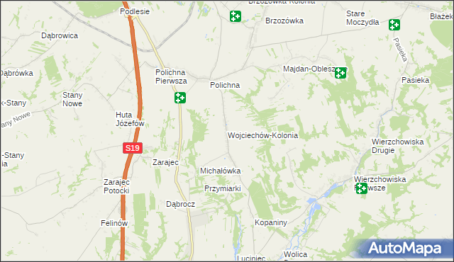 mapa Wojciechów-Kolonia, Wojciechów-Kolonia na mapie Targeo