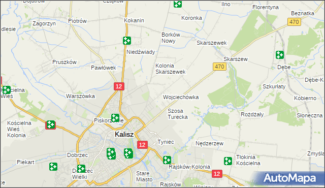 mapa Wojciechówka gmina Żelazków, Wojciechówka gmina Żelazków na mapie Targeo