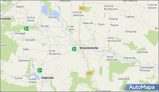 mapa Wojcieszków, Wojcieszków na mapie Targeo