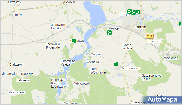 mapa Wójcin gmina Żnin, Wójcin gmina Żnin na mapie Targeo