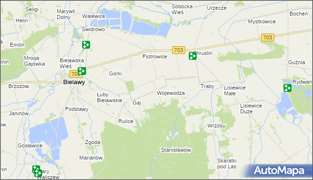 mapa Wojewodza, Wojewodza na mapie Targeo