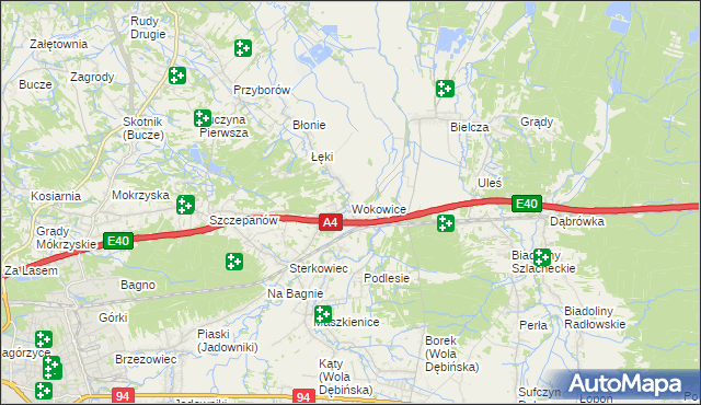 mapa Wokowice, Wokowice na mapie Targeo