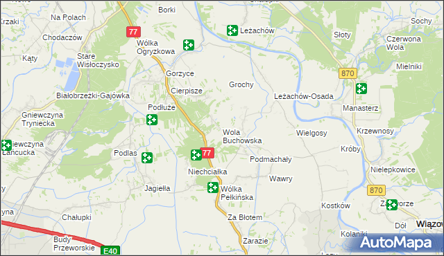 mapa Wola Buchowska, Wola Buchowska na mapie Targeo