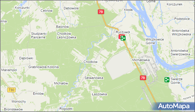mapa Wola Chodkowska, Wola Chodkowska na mapie Targeo